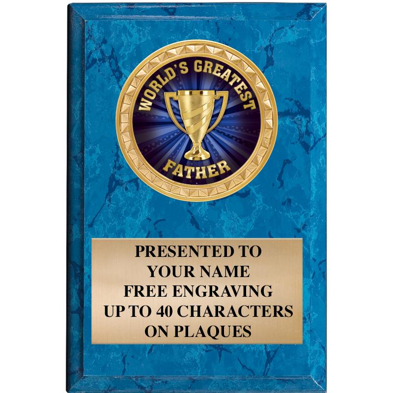 4" X 6" BLUE MBL INSERT PLQ