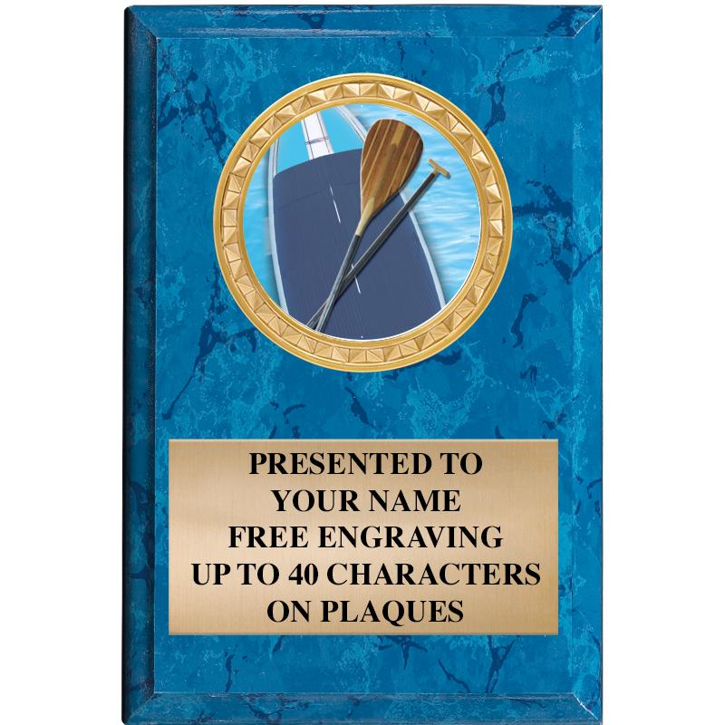 4" X 6" BLUE MBL INSERT PLQ