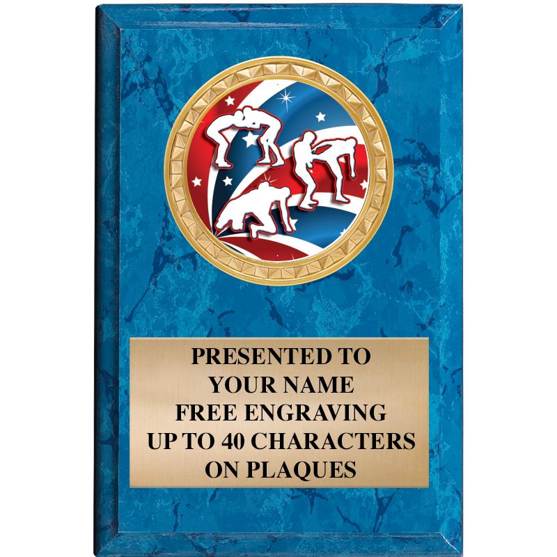 4" X 6" BLUE MBL INSERT PLQ