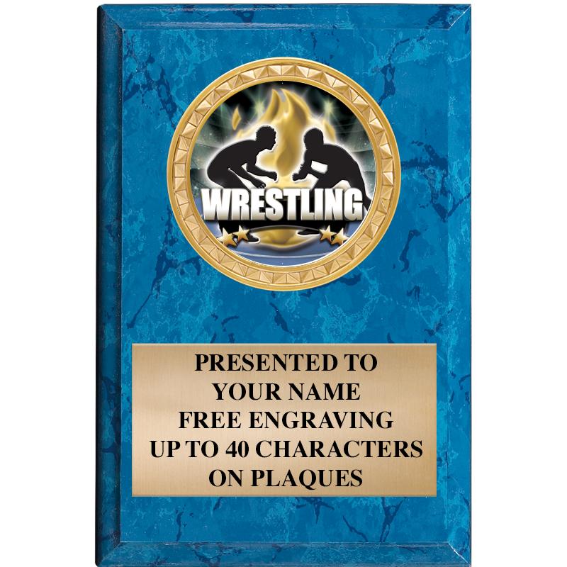 4" X 6" BLUE MBL INSERT PLQ