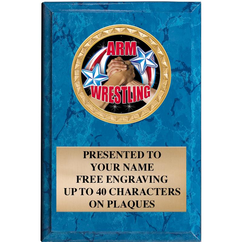 4" X 6" BLUE MBL INSERT PLQ