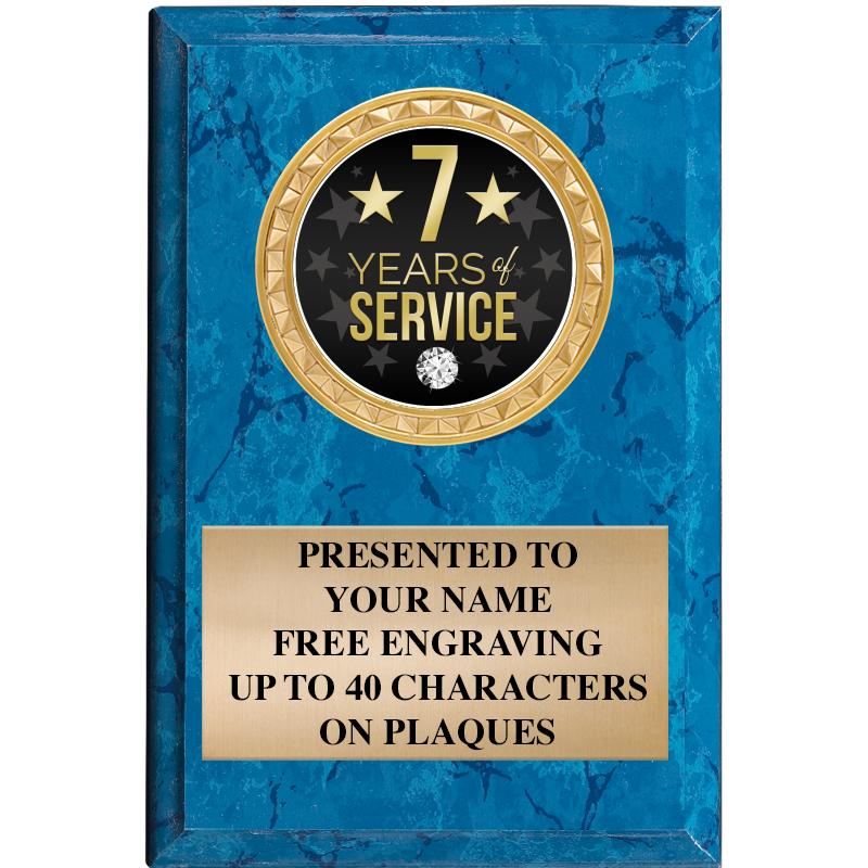 4" X 6" BLUE MBL INSERT PLQ