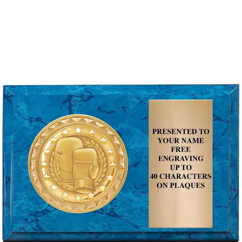 6" X 4" BLUE MBL INSERT PLQ