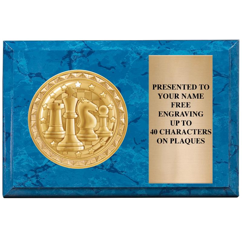 6" X 4" BLUE MBL INSERT PLQ