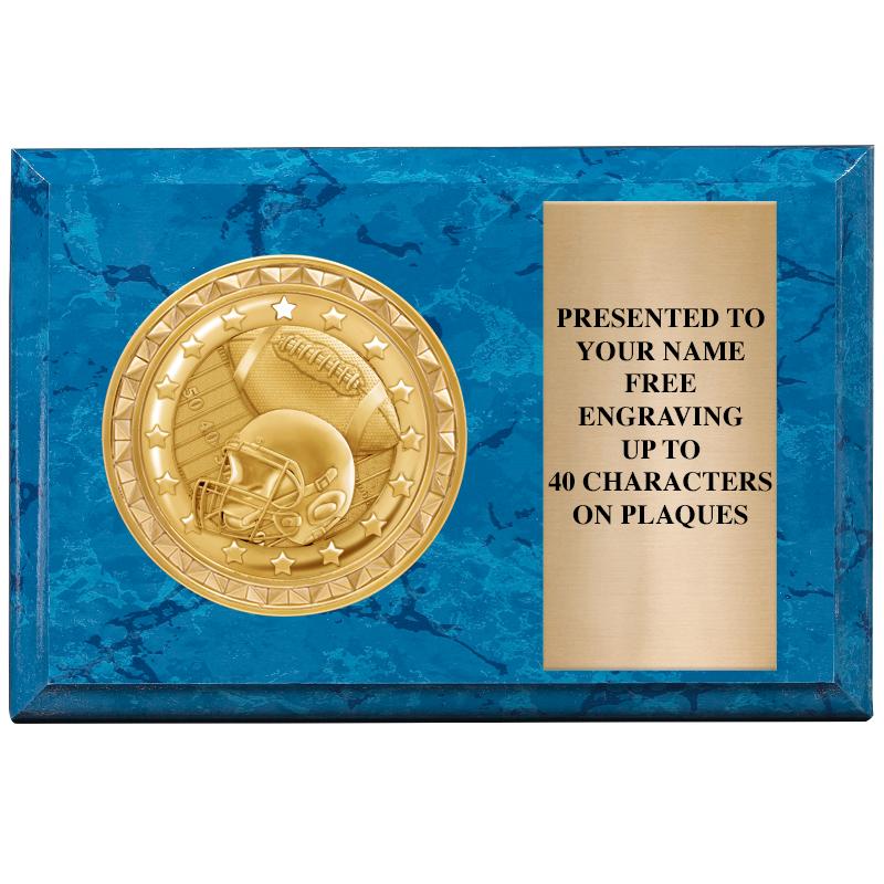 6" X 4" BLUE MBL INSERT PLQ