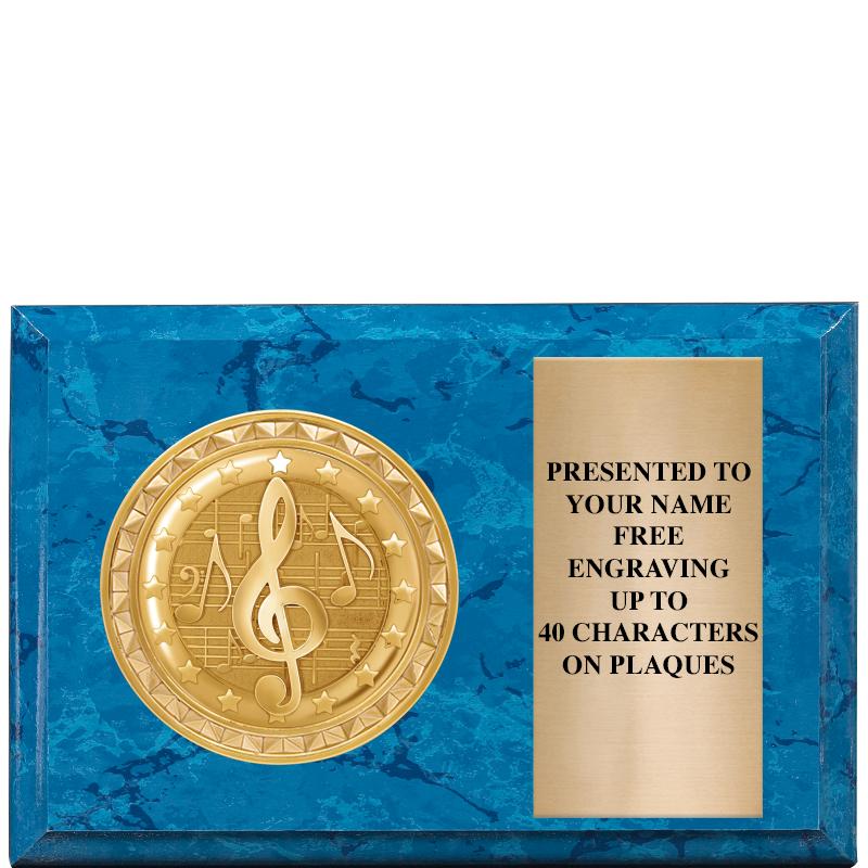 6" X 4" BLUE MBL INSERT PLQ