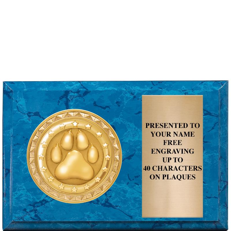 6" X 4" BLUE MBL INSERT PLQ