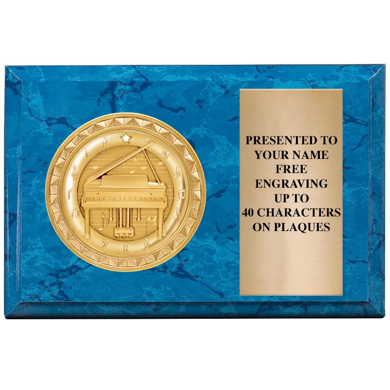 6" X 4" BLUE MBL INSERT PLQ