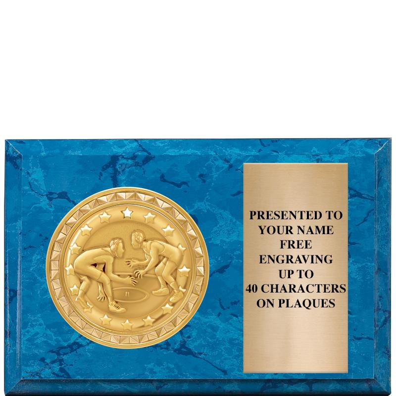 6" X 4" BLUE MBL INSERT PLQ