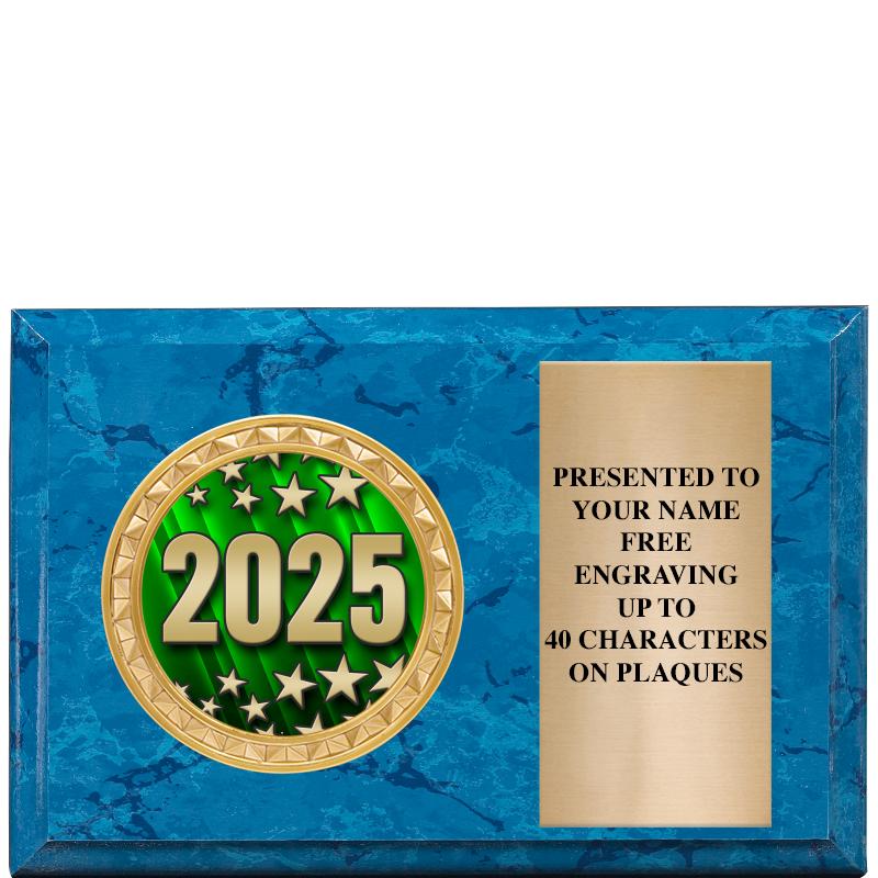 6" X 4" BLUE MBL INSERT PLQ