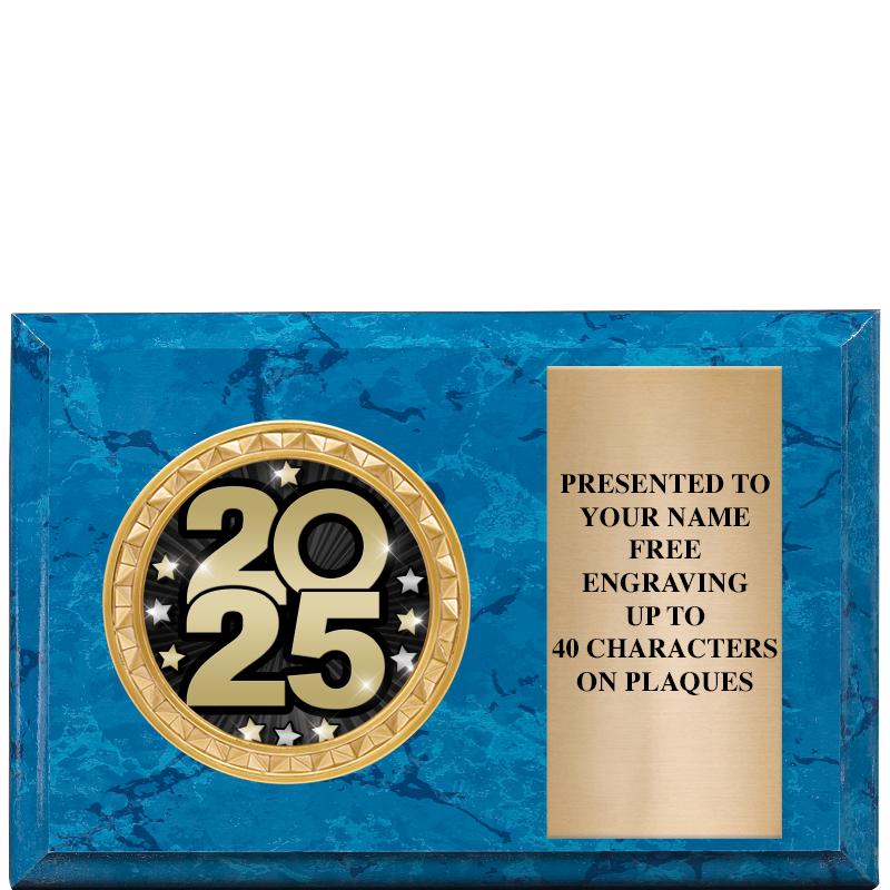 6" X 4" BLUE MBL INSERT PLQ