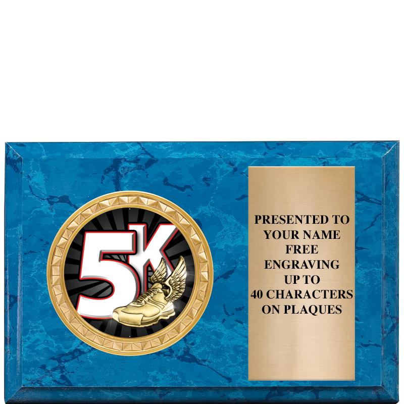 6" X 4" BLUE MBL INSERT PLQ