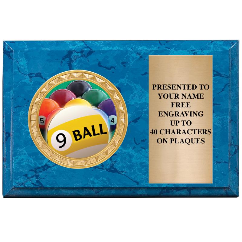 6" X 4" BLUE MBL INSERT PLQ