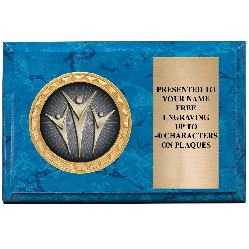 6" X 4" BLUE MBL INSERT PLQ