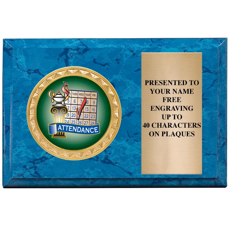 6" X 4" BLUE MBL INSERT PLQ