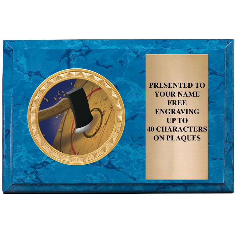 6" X 4" BLUE MBL INSERT PLQ