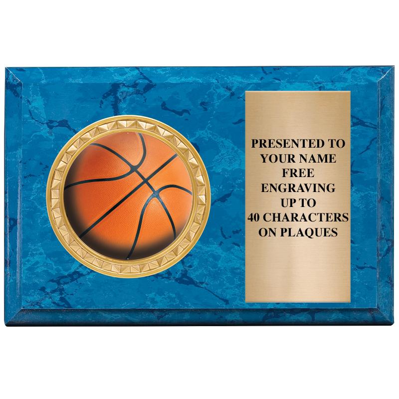 6" X 4" BLUE MBL INSERT PLQ