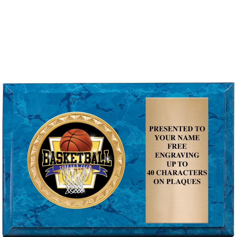 6" X 4" BLUE MBL INSERT PLQ