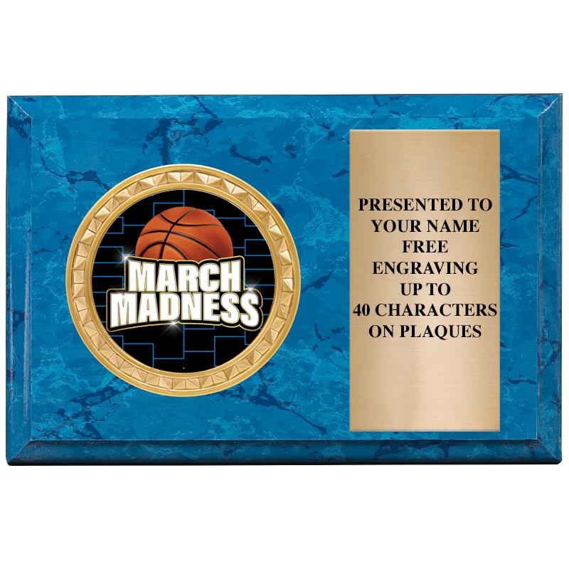 6" X 4" BLUE MBL INSERT PLQ