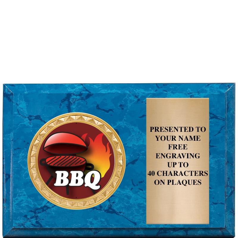 6" X 4" BLUE MBL INSERT PLQ