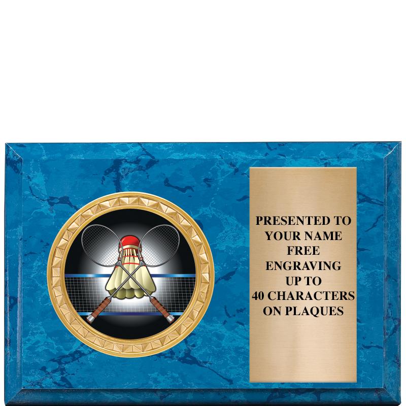 6" X 4" BLUE MBL INSERT PLQ