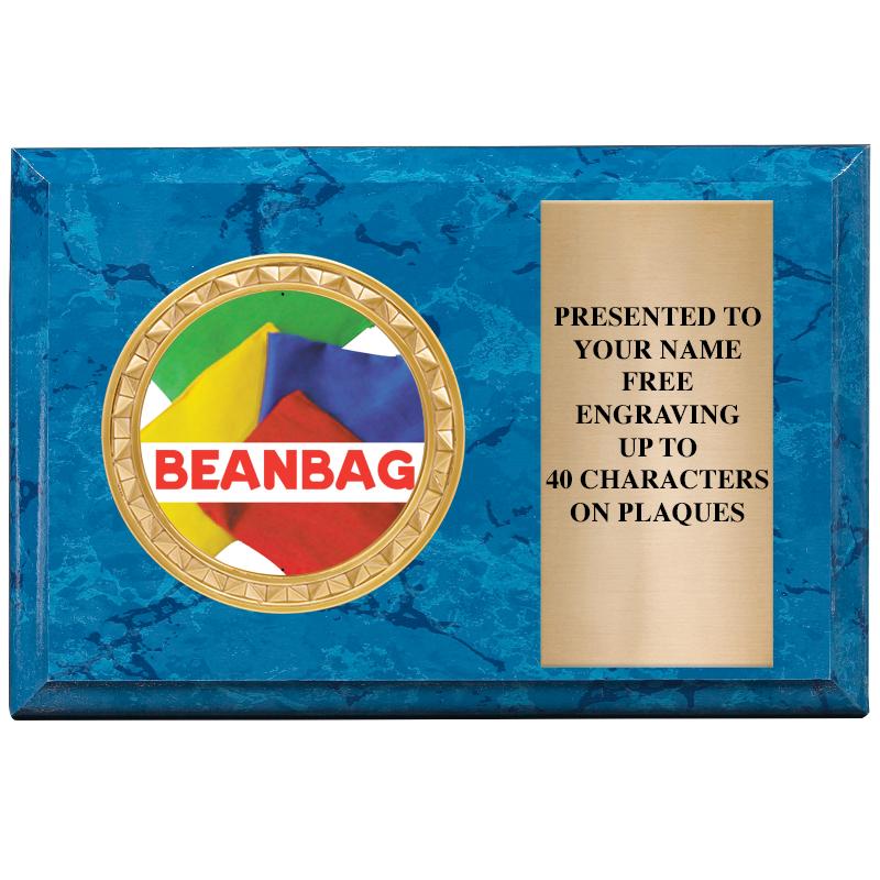 6" X 4" BLUE MBL INSERT PLQ