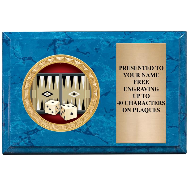 6" X 4" BLUE MBL INSERT PLQ