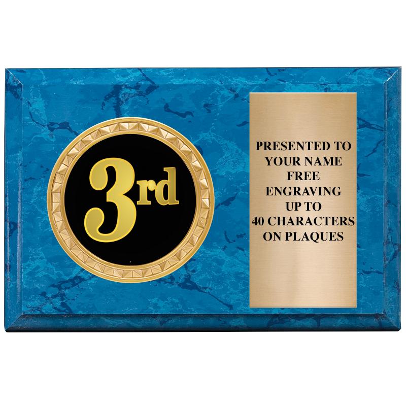 6" X 4" BLUE MBL INSERT PLQ