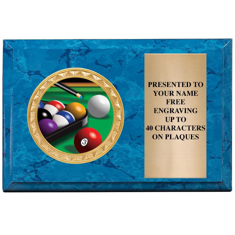 6" X 4" BLUE MBL INSERT PLQ