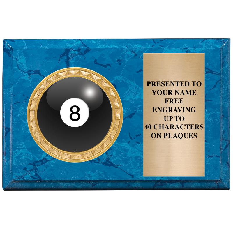 6" X 4" BLUE MBL INSERT PLQ