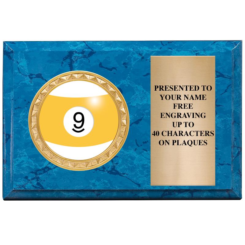 6" X 4" BLUE MBL INSERT PLQ