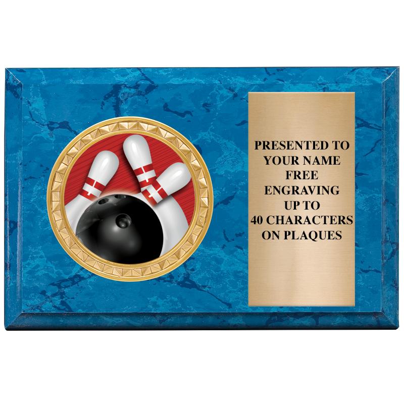 6" X 4" BLUE MBL INSERT PLQ