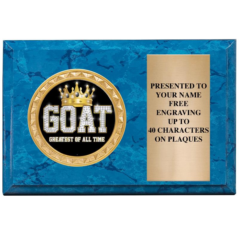 6" X 4" BLUE MBL INSERT PLQ