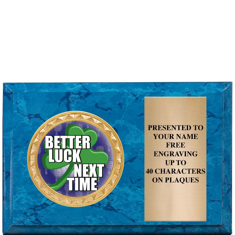 6" X 4" BLUE MBL INSERT PLQ