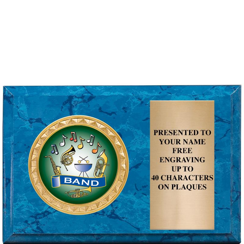 6" X 4" BLUE MBL INSERT PLQ