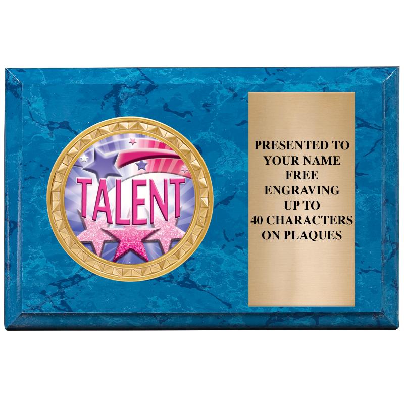 6" X 4" BLUE MBL INSERT PLQ