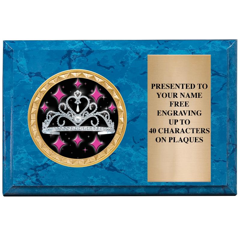 6" X 4" BLUE MBL INSERT PLQ