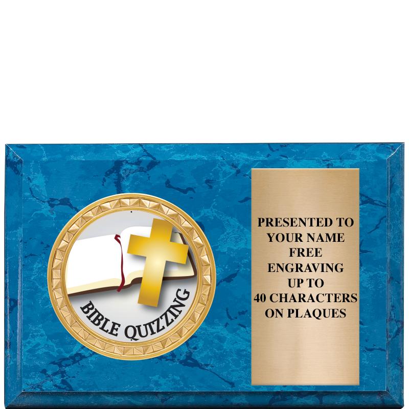 6" X 4" BLUE MBL INSERT PLQ