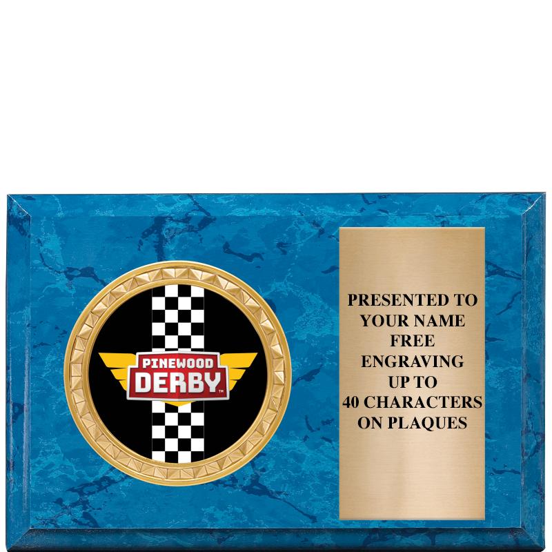 6" X 4" BLUE MBL INSERT PLQ