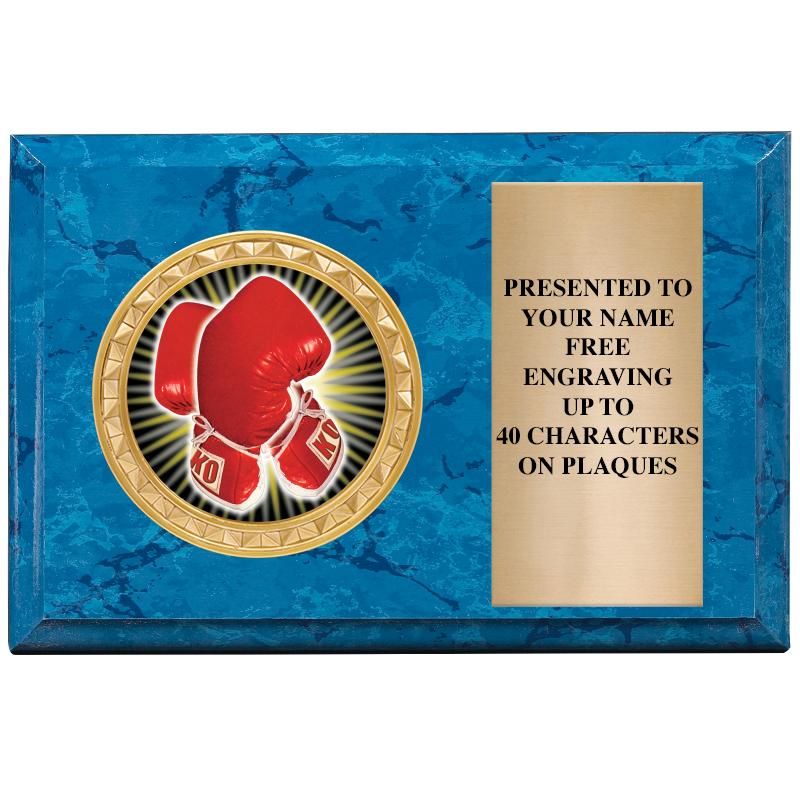 6" X 4" BLUE MBL INSERT PLQ