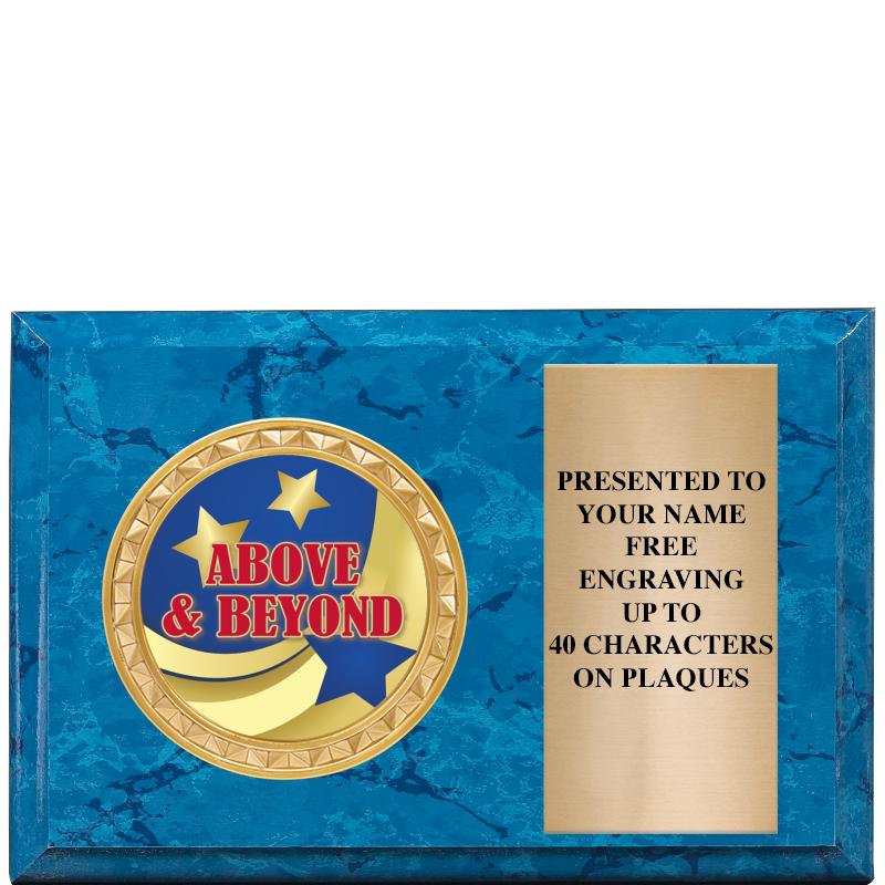 6" X 4" BLUE MBL INSERT PLQ