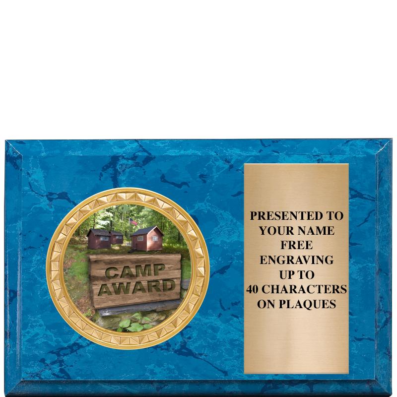 6" X 4" BLUE MBL INSERT PLQ