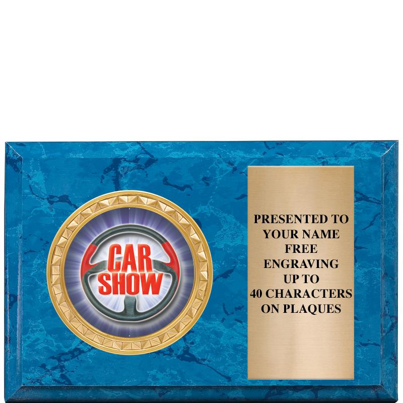 6" X 4" BLUE MBL INSERT PLQ