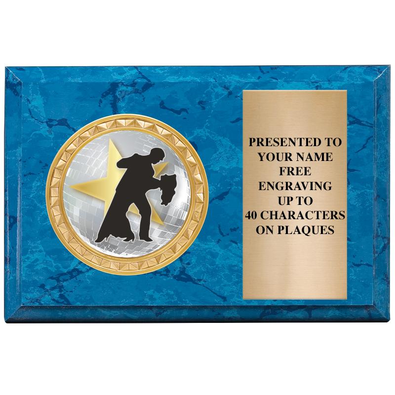 6" X 4" BLUE MBL INSERT PLQ