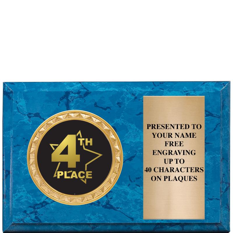 6" X 4" BLUE MBL INSERT PLQ