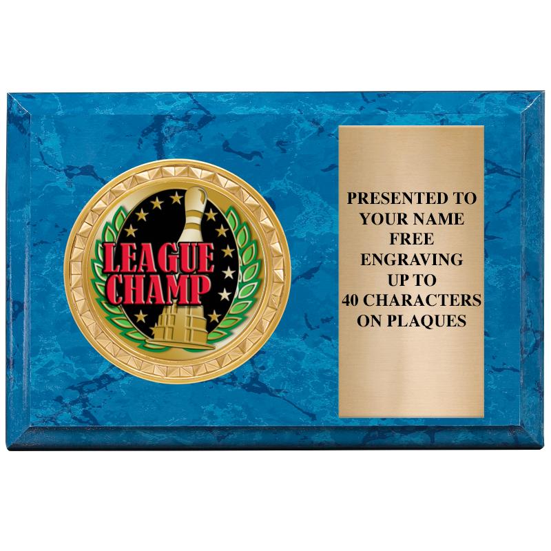 6" X 4" BLUE MBL INSERT PLQ