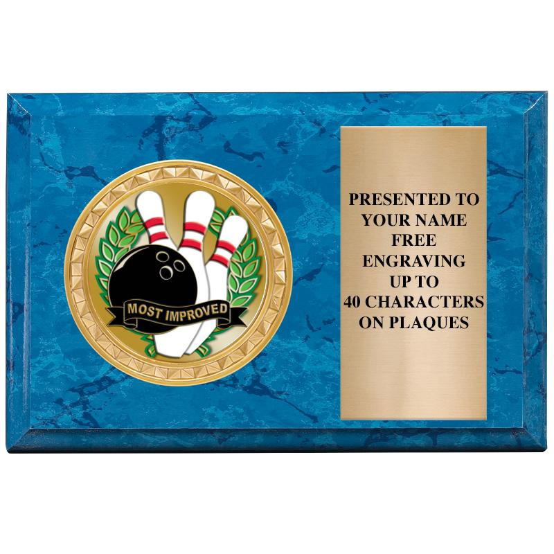 6" X 4" BLUE MBL INSERT PLQ