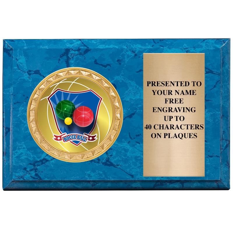 6" X 4" BLUE MBL INSERT PLQ