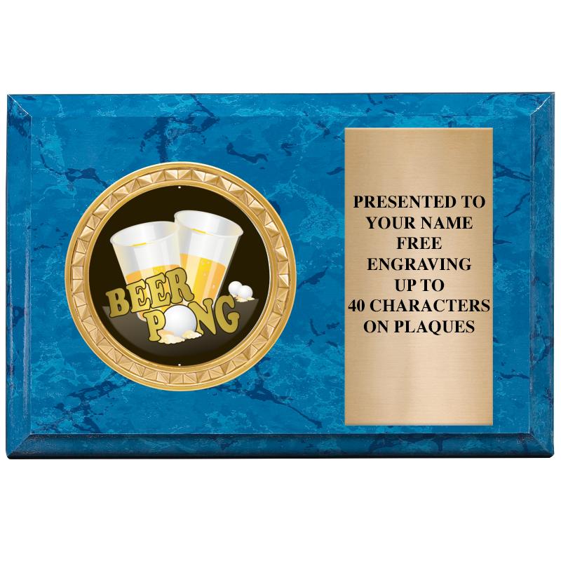 6" X 4" BLUE MBL INSERT PLQ