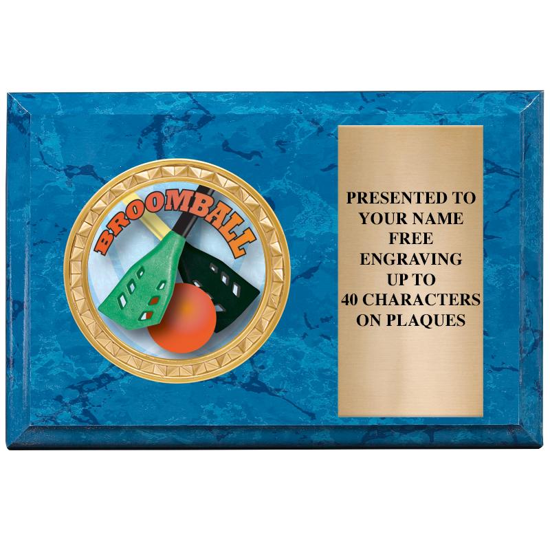 6" X 4" BLUE MBL INSERT PLQ